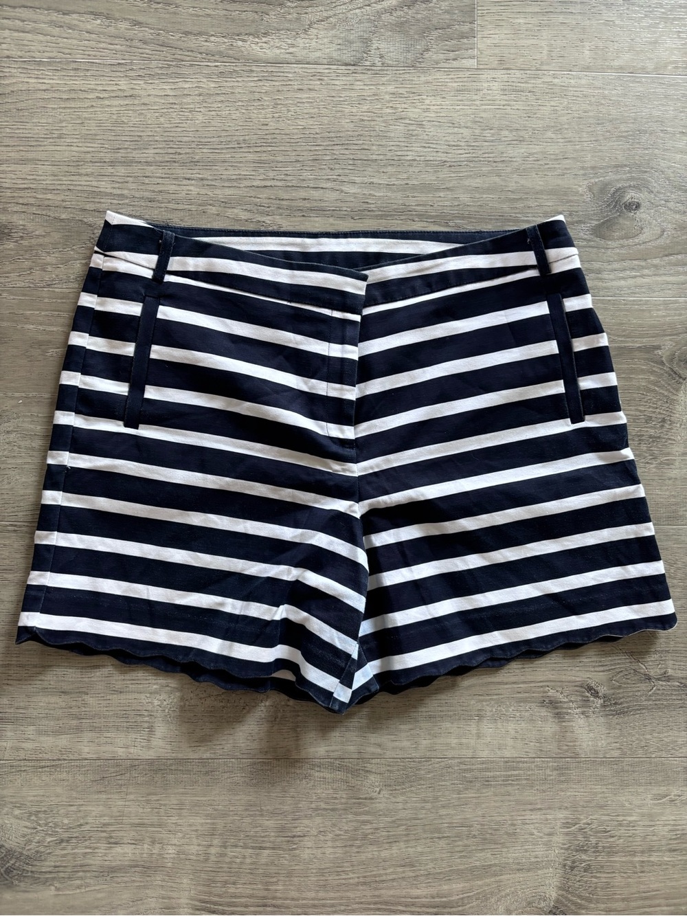 Anne Klein Navy and White Striped Women's Shorts